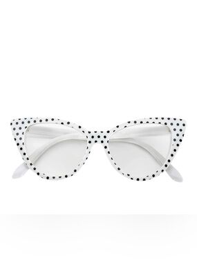 White Polka Dot Cat Eye Sunglasses - Women Accessories